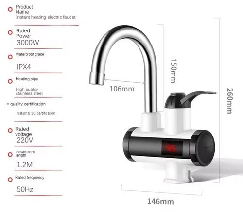 Riscaldatore D'acqua Istantaneo Da 3000W
